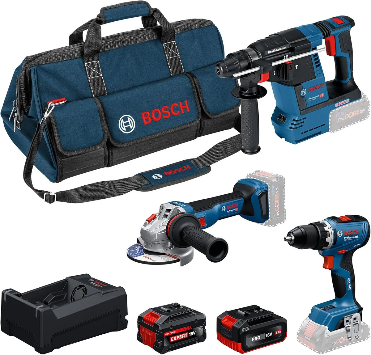 Bosch modèle, PRO 18V System Kit combiné: GSR 18V-65 18V-26 18V-11, GAL 12V, tension 18V-80, M-BAG