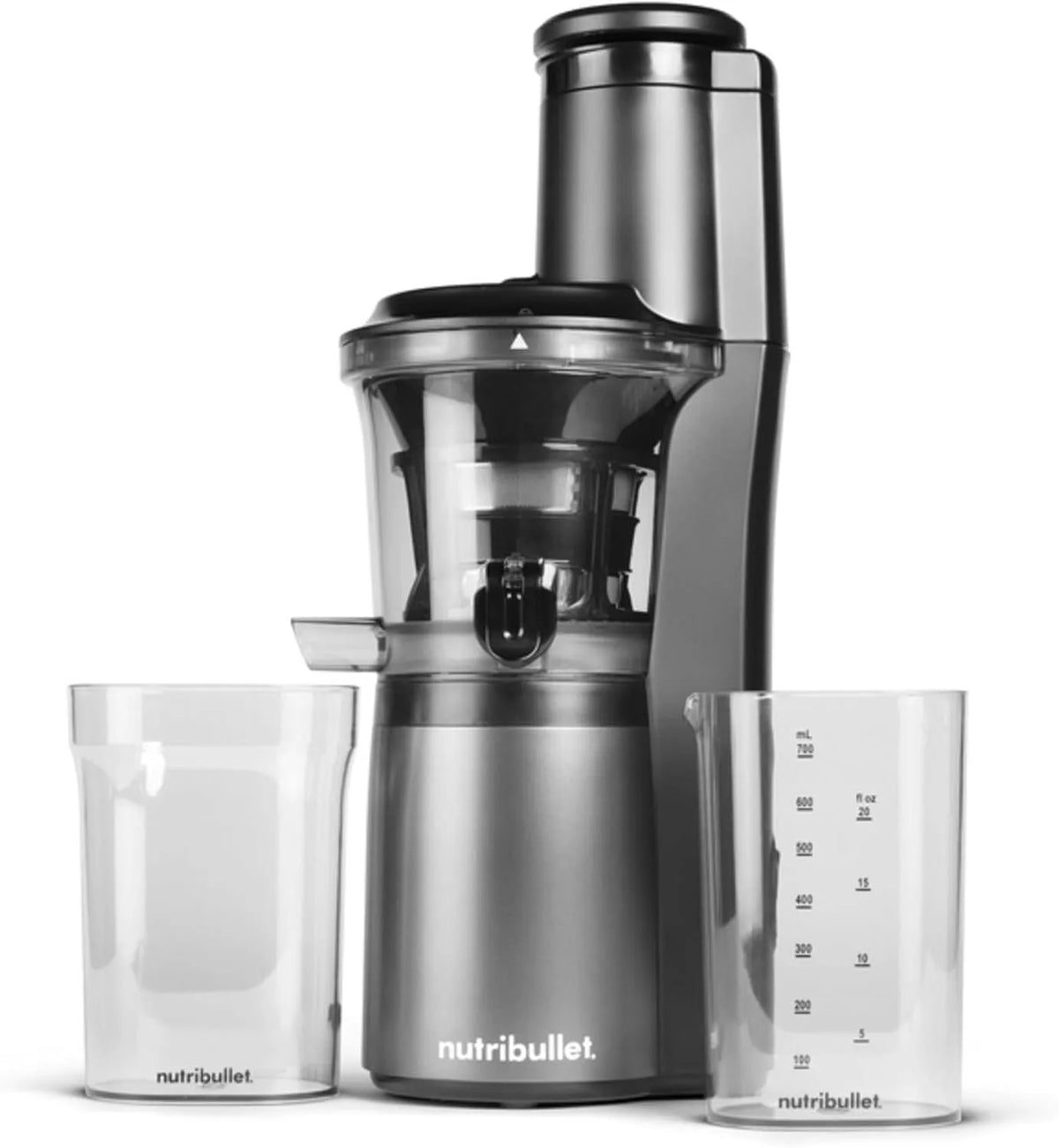 Extracteur de jus NBJ500 nutribullet Slow Juicer, à Froid, Réservoir à Pulpe de 1.8 L, Extracteur de Fruits et Légumes, finition noire