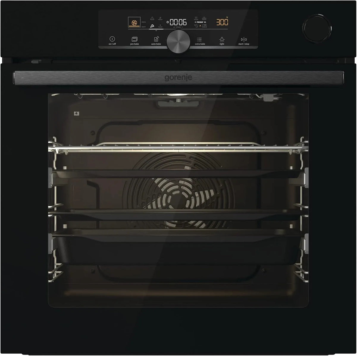 Gorenje four BPSA 6747, capacité 77L, PizzaMode 300°C, OptiBake, Pyrolyse, SteamAssist, Tactile, finition noire