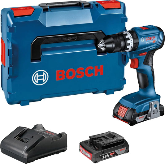 Bosch perceuse 18V-45 18V-20, Professional 18V System -visseuse à percussion sans-fil GSB, régime à vide 1 900 tr/min, avec 2 batteries 2,0 Ah