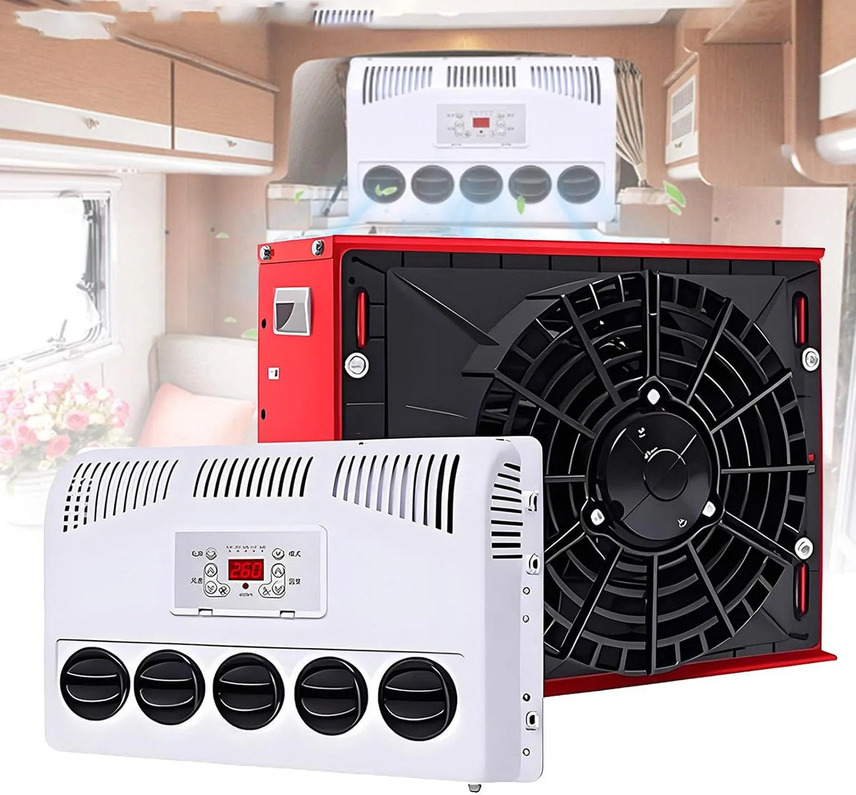 Climatiseur, unité de refroidissement électrique 11 000 BTU, de type fendu pour cabine de camion et camping-car